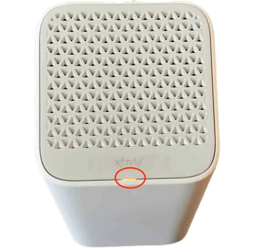 Xfinity modem orange light image